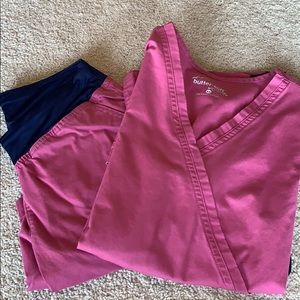 Butter-Soft Pink and Blue Scrub Set